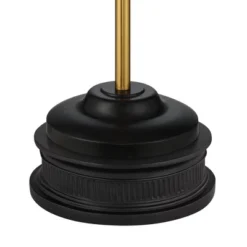 Possini Euro Design Roxie Modern Floor Lamp With Riser 65 1/2" Tall Brass Black Metal Sheer Linen Double Drum Shade For Living Room Bedroom Office -Famous Lighting Store GUEST 0b185cbb 7e34 493c 9478 2e60a5f99aa0