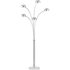 Possini Euro Design Infini Mid Century Modern Arc Floor Lamp 78" Tall Chrome 5 Light Swivel Dome Shades For Living Room Reading Bedroom Office House -Famous Lighting Store GUEST 0be2503d 0f91 4815 abf7 b53966c358b8