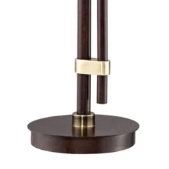 Franklin Iron Works Modern Industrial Desk Lamp 29" Tall With USB Charging Port Bronze Metal Cognac Glass Shade For Bedroom Living Room House Bedside -Famous Lighting Store GUEST 0cd4b4bd 1333 4c80 8f8b e542cbb6e6dd