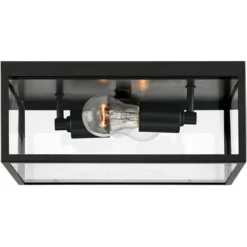 John Timberland Modern Outdoor Ceiling Light Fixture Matte Black 12" Clear Glass Panels Square Exterior House Porch Patio Outside 10 John Timberland Modern Outdoor Ceiling Light Fixture Matte Black 12" Clear Glass Panels Square Exterior House Porch Patio Outside -Famous Lighting Store GUEST 0d03ac0c d90c 4cc8 91ac 4f395c62c1b9