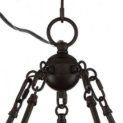 Possini Euro Design Bellis Bronze Wagon Wheel Pendant Chandelier 25" Wide Modern Clear Glass 5-Light Fixture For Dining Room House Kitchen Island Home 4 Possini Euro Design Bellis Bronze Wagon Wheel Pendant Chandelier 25" Wide Modern Clear Glass 5-Light Fixture For Dining Room House Kitchen Island Home - Image 4