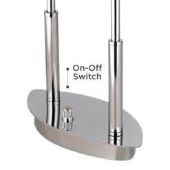 Possini Euro Design Charles Street Modern Desk Lamp 23" High Chrome Satin Nickel Frosted Slump Glass Shade For Bedroom Living Room Bedside Nightstand -Famous Lighting Store GUEST 10dff3e6 babf 4595 a29a 0f9e4c77d985