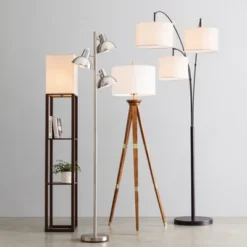 Oak Wood Tripod Floor Lamp Dark Brown - Threshold™ -Famous Lighting Store GUEST 12eb9924 86da 4a28 9eaa 3aaed057f6ef