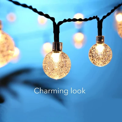 Dartwood 39 Ft Solar Crystal Ball String Lights - Solar Outdoor Lights - LED Light Bulbs For Your Home, Yard, Or Garden (4 Pack) 5 Dartwood 39 Ft Solar Crystal Ball String Lights - Solar Outdoor Lights - LED Light Bulbs For Your Home, Yard, Or Garden (4 Pack) - Image 5