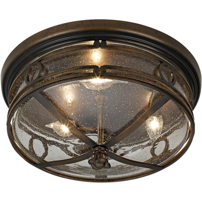 John Timberland Beverly Drive Rustic Flush Mount Outdoor Ceiling Light Bronze 7" Clear Seedy Glass For Post Exterior Barn Deck House Porch Yard Patio 5 John Timberland Beverly Drive Rustic Flush Mount Outdoor Ceiling Light Bronze 7" Clear Seedy Glass For Post Exterior Barn Deck House Porch Yard Patio - Image 5