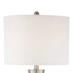 360 Lighting Geoff Modern Table Lamps 26" High Set Of 2 Brushed Nickel With USB Charging Port Table Top Dimmers White Drum Shade For Living Room Desk -Famous Lighting Store GUEST 14b66398 4922 4109 b0dd 9a7edd3f70d8