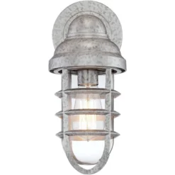 John Timberland Marlowe Industrial Outdoor Wall Light Fixture Galvanized Cage 13 1/4" Clear Glass For Post Exterior Barn Deck House Porch Yard Patio -Famous Lighting Store GUEST 175a671d 7e4f 40e5 aed0 38d0e84ecc11
