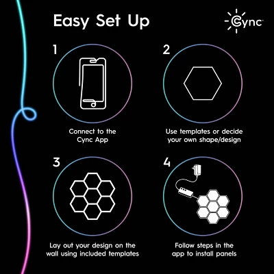 GE Cync Dynamic Effect 10pk Novelty Tile Lights 5 GE Cync Dynamic Effect 10pk Novelty Tile Lights - Image 5