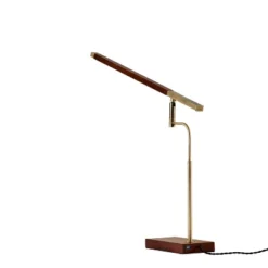 LED Barrett Desk Lamp Walnut/Brass (Includes LED Light Bulb) - Adesso -Famous Lighting Store GUEST 19e55e85 0d3c 42ac a9ec abc57a2dcfc8