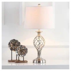 (Set Of 2) 26.8" Lattice Urn Table Lamp Nickel (Includes CFL Light Bulb) - Safavieh -Famous Lighting Store GUEST 1ab8ed99 b126 4f05 a0ff d40e96020a48