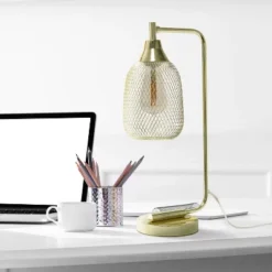 Industrial Mesh Desk Lamp Gold - Lalia Home -Famous Lighting Store GUEST 1b9d8e2e dd9b 42c3 9b86 182cf10b1601