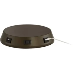 360 Lighting Accent Table Lamp With USB And AC Power Outlet Workstation Charging Base 22" High Warm Bronze Drum Shade Living Room Desk -Famous Lighting Store GUEST 20794d02 b9a7 4a06 8d20 e46fedcad087