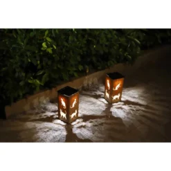 Techko Maid LED Solar 10.8" Portable Cat Cut Out Decorative Outdoor Lantern Clear -Famous Lighting Store GUEST 21dc7494 d6fe 472c 8a7e 80364e081d18