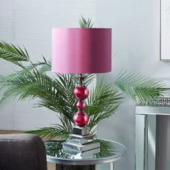 Glam Glass Table Lamp Set Of 2 Red - Olivia & May