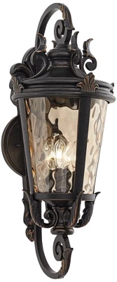 John Timberland Casa Marseille Vintage Rustic Outdoor Wall Light Fixture Veranda Bronze Ornate Scroll 31" Champagne Hammered Glass For Post Exterior 5 John Timberland Casa Marseille Vintage Rustic Outdoor Wall Light Fixture Veranda Bronze Ornate Scroll 31" Champagne Hammered Glass For Post Exterior - Image 5
