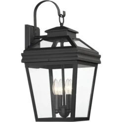 John Timberland Stratton Street Mission Outdoor Wall Light Fixture Textured Black Lantern 22" Clear Glass For Post Exterior Barn Deck House Porch Yard 10 John Timberland Stratton Street Mission Outdoor Wall Light Fixture Textured Black Lantern 22" Clear Glass For Post Exterior Barn Deck House Porch Yard -Famous Lighting Store GUEST 263785bd 62d6 4418 b733 382c5309978b