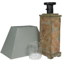 Sunnydaze Decor Sunnydaze Contemporary Natural Slate And Fabric Cream Shade Indoor/Outdoor Weather-Resistant Table Lamp -Famous Lighting Store GUEST 2738bb4a b0d2 451b 92d5 4e5e40a20a16