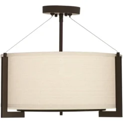 Possini Euro Design Stinson Modern Ceiling Light Semi Flush Mount Fixture 17 1/4" Wide Bronze 3-Light Linen Drum Shade For Bedroom Kitchen Living Room 9 Possini Euro Design Stinson Modern Ceiling Light Semi Flush Mount Fixture 17 1/4" Wide Bronze 3-Light Linen Drum Shade For Bedroom Kitchen Living Room -Famous Lighting Store GUEST 2b71da01 049e 492b 95b7 9d1db10f36e5