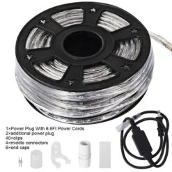 Costway 100' 2 Wire LED Rope Light Christmas Decorative Party In/Outdoor 110V Cool White -Famous Lighting Store GUEST 2be6f237 245e 4873 9a07 972db94e124e