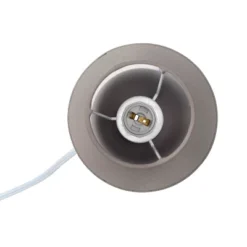 8.66" Petite Ceramic Orb Base Bedside Table Desk Lamp With Matching Tapered Drum Fabric Shade Gray - Creekwood Home -Famous Lighting Store GUEST 2d136125 50c7 46c3 8823 d8fda70c40fe