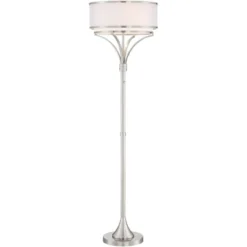 Possini Euro Design Modern Floor Lamp 64" Tall Brushed Nickel Silver Organza White Linen Drum Shade For Living Room Bedroom Office 13 Possini Euro Design Modern Floor Lamp 64" Tall Brushed Nickel Silver Organza White Linen Drum Shade For Living Room Bedroom Office -Famous Lighting Store GUEST 2e633d21 d173 4c31 9072 43ba4db338af