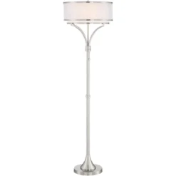Possini Euro Design Modern Floor Lamp 64" Tall Brushed Nickel Silver Organza White Linen Drum Shade For Living Room Bedroom Office 14 Possini Euro Design Modern Floor Lamp 64" Tall Brushed Nickel Silver Organza White Linen Drum Shade For Living Room Bedroom Office -Famous Lighting Store GUEST 2f2e39ff e9bf 4d91 a0f8 80deeb6d9b9e
