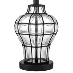 360 Lighting Hudson Rustic Accent Table Lamps 23" High Set Of 2 Bronze Clear Glass USB Charging Port Drum Shade For Bedroom Living Room Bedside Desk -Famous Lighting Store GUEST 312e4b7c fc30 4eb3 8d4b a049ee9e72cb