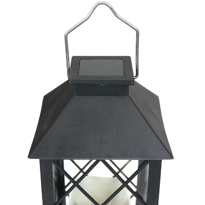 Sunnydaze Decor Sunnydaze Outdoor Concord Hanging Tabletop Solar LED Rustic Farmhouse Decorative Candle Lantern - 11" 3 Sunnydaze Decor Sunnydaze Outdoor Concord Hanging Tabletop Solar LED Rustic Farmhouse Decorative Candle Lantern - 11" - Image 3
