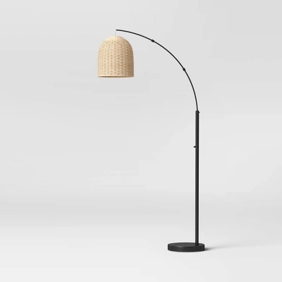 Addison Arc Floor Lamp With Natural Rattan Shade - Threshold™ 5 Addison Arc Floor Lamp With Natural Rattan Shade - Threshold™ - Image 5