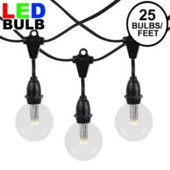 Novelty Lights Globe Outdoor String Lights With 25 Suspended Sockets Suspended Black Wire 25 Feet -Famous Lighting Store GUEST 353e3289 2c75 47a0 875e a0f3ffae1ab4