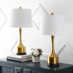 (Set Of 2) 26" Cooper Classic French Country Iron LED Table Lamp With USB Charging Port (Includes LED Light Bulb) - JONATHAN Y -Famous Lighting Store GUEST 355af4e0 bd94 496b 8368 53184c888101