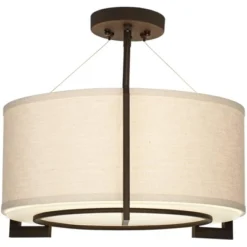 Possini Euro Design Stinson Modern Ceiling Light Semi Flush Mount Fixture 17 1/4" Wide Bronze 3-Light Linen Drum Shade For Bedroom Kitchen Living Room 10 Possini Euro Design Stinson Modern Ceiling Light Semi Flush Mount Fixture 17 1/4" Wide Bronze 3-Light Linen Drum Shade For Bedroom Kitchen Living Room -Famous Lighting Store GUEST 357f78c5 acd0 470c bd31 c9b75143728f