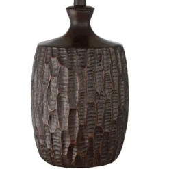 Franklin Iron Works Kelly Rustic Farmhouse Table Lamp 25 1/2" High Brown With USB Cord Dimmer Mica Drum Shade For Bedroom Living Room Office Home Desk -Famous Lighting Store GUEST 36314900 4faa 4d2d 962a 66adebe9ed72