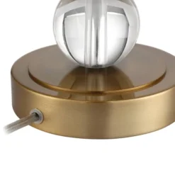 Vienna Full Spectrum Halston Buffet Table Lamp With Round Riser 36 1/4" Tall Crystal Ball Brass Off White Fabric Drum Shade For Bedroom Living Room -Famous Lighting Store GUEST 37adc608 c876 424d 8b3b b74988d1011d