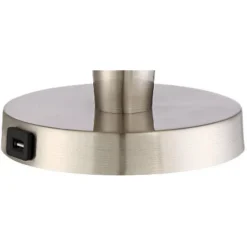 360 Lighting Geoff Modern Table Lamps 26" High Set Of 2 Brushed Nickel With USB Charging Port Table Top Dimmers White Drum Shade For Living Room Desk -Famous Lighting Store GUEST 3e71bc4f 7099 4393 acbc 612870dd89ea