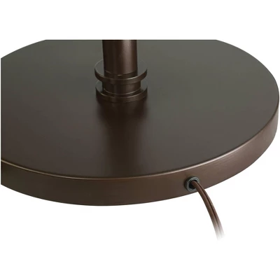 Possini Euro Design Industrial Floor Lamp Adjustable Arm 62.5" Tall Oiled Bronze Metal Light Brown Linen Drum Shade For Living Room Reading 5 Possini Euro Design Industrial Floor Lamp Adjustable Arm 62.5" Tall Oiled Bronze Metal Light Brown Linen Drum Shade For Living Room Reading - Image 5