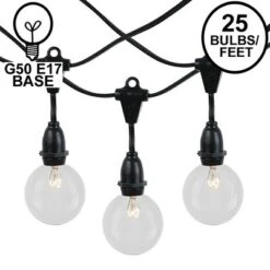 Novelty Lights Globe Outdoor String Lights With 25 Suspended Sockets Suspended Black Wire 25 Feet -Famous Lighting Store GUEST 3f265c1f f998 44fa a263 85db734932fd