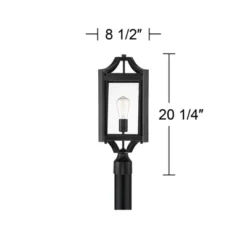Franklin Iron Works Rockford Rustic Farmhouse Outdoor Post Light Black 20 1/4" Clear Glass For Exterior Barn Deck House Porch Yard Patio Home Outside -Famous Lighting Store GUEST 3f308df3 8d5b 4240 9520 8860fce6036f