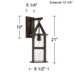 John Timberland Argentine Modern Industrial Outdoor Wall Light Fixture Bronze Metal 21" Clear Seedy Glass For Post Exterior Barn Deck House Porch Yard -Famous Lighting Store GUEST 3f8bdd00 3646 474a ac70 9fa6b9cebd47