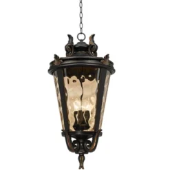 John Timberland Casa Marseille Vintage Rustic Outdoor Hanging Light Veranda Bronze 30" Champagne Hammered Glass Damp Rated For Post Exterior Barn -Famous Lighting Store GUEST 402394aa b9f7 49e1 a10e 251b625ec959