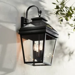 John Timberland Stratton Street Mission Outdoor Wall Light Fixture Textured Black Lantern 22" Clear Glass For Post Exterior Barn Deck House Porch Yard 12 John Timberland Stratton Street Mission Outdoor Wall Light Fixture Textured Black Lantern 22" Clear Glass For Post Exterior Barn Deck House Porch Yard -Famous Lighting Store GUEST 402e12c1 9be2 4641 b24f d03186718c38
