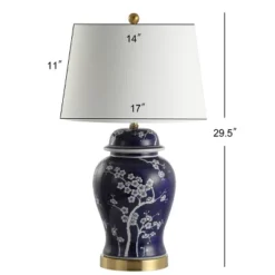 29.5" Ceramic Gracie Ginger Jar Table Lamp (Includes LED Light Bulb) Blue - JONATHAN Y 6 29.5" Ceramic Gracie Ginger Jar Table Lamp (Includes LED Light Bulb) Blue - JONATHAN Y -Famous Lighting Store GUEST 405eb265 ba3d 488a 9618 7d1df73cd281