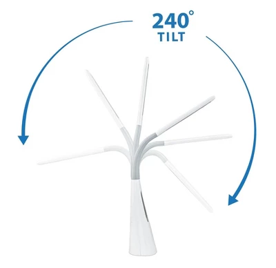 Mount-It! Turcom AirLight Ultrabright LED Desk Lamp With Bladeless Three Speeds Fan Panel | White 4 Mount-It! Turcom AirLight Ultrabright LED Desk Lamp With Bladeless Three Speeds Fan Panel | White - Image 4