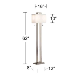 Possini Euro Design Modern Floor Lamp 62" Tall Brushed Nickel Openwork Rectangular Profile Off White Fabric Shade For Living Room Reading 12 Possini Euro Design Modern Floor Lamp 62" Tall Brushed Nickel Openwork Rectangular Profile Off White Fabric Shade For Living Room Reading -Famous Lighting Store GUEST 45fd5b91 70f4 4d5b 868a c49c168a4fae