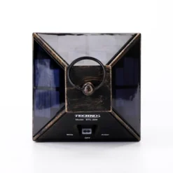 Techko Maid Metallic Black LED Solar 12.88" Outdoor Portable Decorative Lantern Clear -Famous Lighting Store GUEST 48106d1e bdf7 418c 8b50 8bb5618eb6e2