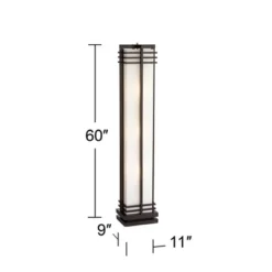 Possini Euro Design Modern Art Deco Floor Lamp Standing 60" Tall Espresso Wood Beige Linen Column Shade For Living Room Bedroom Office House Home -Famous Lighting Store GUEST 48ae3e29 0ae4 4a82 abd2 da3971a05e3d