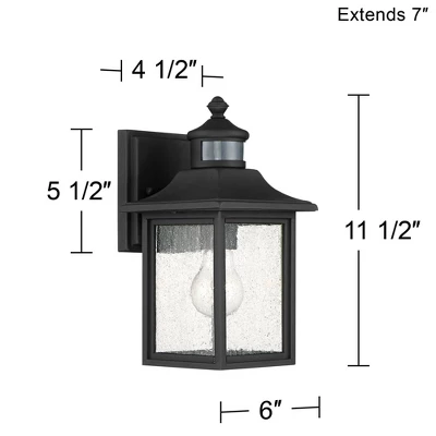 John Timberland Moray Bay Mission Outdoor Wall Light Fixture Black Motion Sensor Dusk To Dawn 11 1/2" Seedy Glass For Post Exterior Barn Deck House 7 John Timberland Moray Bay Mission Outdoor Wall Light Fixture Black Motion Sensor Dusk To Dawn 11 1/2" Seedy Glass For Post Exterior Barn Deck House - Image 7