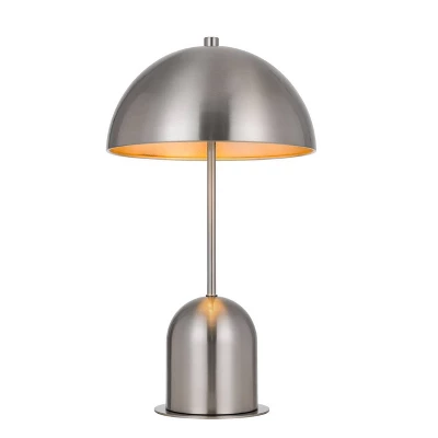 30" Peppa Metal Accent Lamp With Dome Shape Shade Brushed Steel - Cal Lighting 1 30" Peppa Metal Accent Lamp With Dome Shape Shade Brushed Steel - Cal Lighting