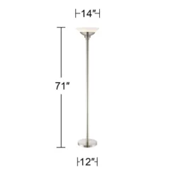 Possini Euro Design Metro Modern Torchiere Floor Lamp 71" Tall Brushed Nickel Frosted White Acrylic Shade For Living Room Reading Bedroom Office House -Famous Lighting Store GUEST 4f3fc5e2 f026 46ca 87c6 c900ff124dd0