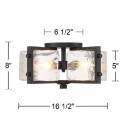 Possini Euro Design Adri Modern Ceiling Light Flush Mount Fixture Black 16 1/2" Wide Black 4-Light Textured Glass For Bedroom Kitchen Living Room Home -Famous Lighting Store GUEST 567ddd16 51a8 4ee3 a709 ba37f671124a